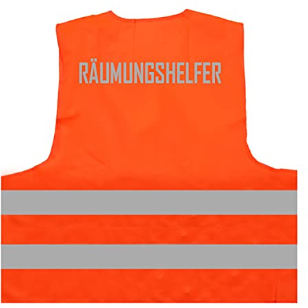 Mister Warnwesto Warnweste - Signalweste - RÄUMUNGSHELFER - Warnweste mit reflektierendem Aufdruck ID: 533