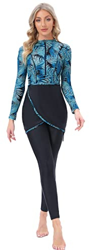 seafanny Costume da Bagno Musulmano 3 Pezzi da Donna Hijab Burkini Modesto (Palmetto 36-38) S