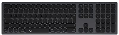 Keysonic Teclado inalámbrico Bluetooth para Windows/MacOS/Android, diseño QWERTY alemán, Negro
