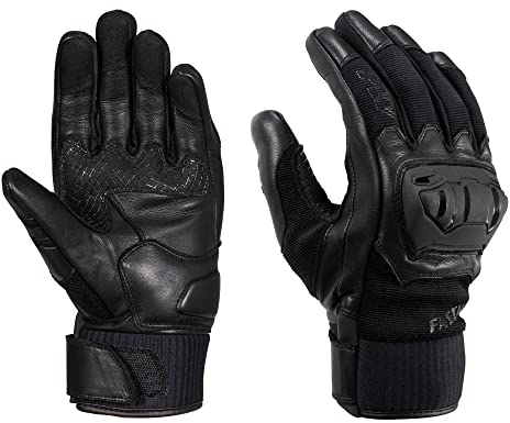 FAST WAY Offroad I Motorradhandschuhe, CE Zertifiziert, Atmungsaktiv - Sommer geeignet, Knöchelschutz, Weitenverstellbar, Handballenschutz, Gefütterte Unterhand, Schwarz, M