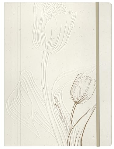 Clairefontaine 813073C - en elastisk kartong med 3 flikar A4 tulpan/natur/blommig - tulpanpapperssamling