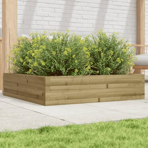 LLEZKBR Furniture Select-Garden Pflanzgefäß 100x100x23 cm Imprägniertes Holz Kiefer