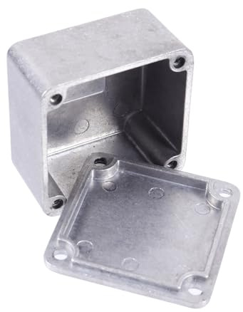 Silbernes Aluminium Gehäuse für Gitarrenpedale, Poliert | Effektbox für Selbstgemacht Stompbox Projekte, Rostfrei, Glatte Oberfläche ohne Grate