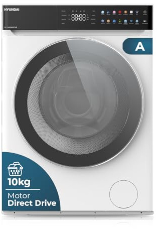 Hyundai Lavadora 10Kg Carga Frontal Blanco HL10400ADDVB. 1400rpm, 14 Programas, Función Stop&Go, Clase de Eficiencia Energética A