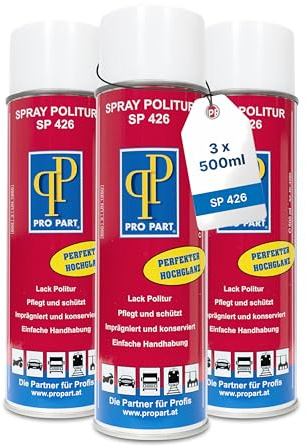 Pro Part® Spray Politur SP 426 – 3 x 500 ml – Autopflege High Speed Versiegelung für Lack & Kunststoff – Perfekter Glanz ohne weiße Ränder – Schutz vor Wiederverschmutzung, Made in EU