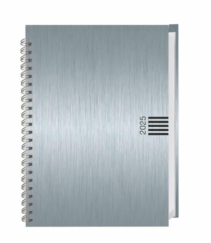 Wochen-Cheftimer A5, Alu silber 2025: Wochenkalender. Silberner Terminkalender in Aluoptik. Buch-Kalender mit Eckperfoation und Spiralbindung. ... Planen von Terminen. (Kalenderbücher Heye)