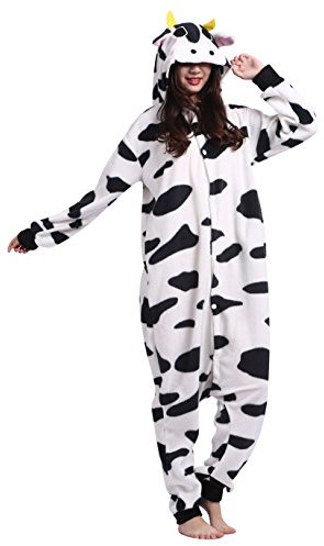 Wamvp Animaux Onesie Pyjama Cosplay Party Costume Adulte Unisexe Kigurumi -Vaches M