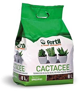Fertil Cactacee Terriccio Specifico per Piante Grasse Succulente e Cactacee Confezione 8 Litri