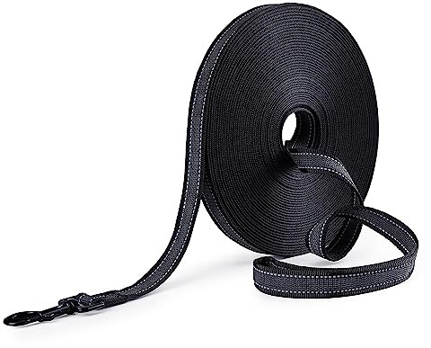 Toozey Schleppleine für Kleine bis Große Hunde mit Rutschfesten Gummis und Reflektierenden Streifen, 5m 10m 15m 20m Weiche und Starke Nylon Lange Hundeleine und Übungsleine für Training, 20m x 2,5cm
