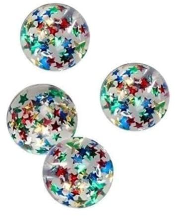 Flummi Stern 43mm 4 Stück, Flummy, Gummiball, Springbälle, Mitgebsel zum Kindergeburtstag,Spielen oder Verschenken, Gollnest