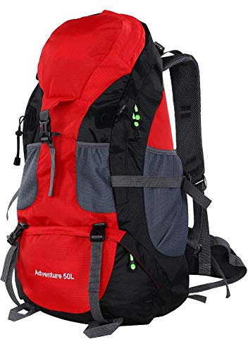 Alomejor Wanderrucksack 50L Großer Rucksack Travel Bergsteigen Klettern Camping Rucksack Wanderrucksack Skirucksack für Männer Frauen Radfahren Reiten Bergsteigen