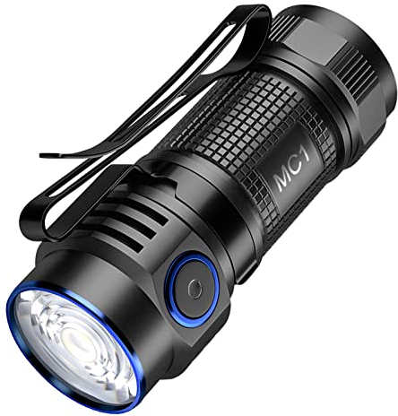 TrustFire MC1 Led Taschenlampe 1000 Lumen Taschenlampe Led Aufladbar 5 Modi EDC Taschenlampe mit Clip Led Taschenlampe USB Aufladbar Magnet-USB-Ladekabel für Camping Wandern Notfälle