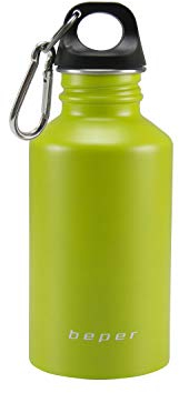 BEPER C102BOT003 Gourde Inox de 500 ml Avec Mousqueton, Couleur Vert
