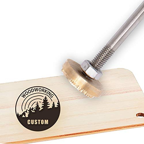 OLYCRAFT Custom Wood Branding Eisen 3CM Leder Branding Eisenstempel Custom Logo BBQ Heat Stamp Mit Messingkopf Und Holzgriff Für Die Holzbearbeitung, Backen Und Handgefertigtes Design - Wald # 1