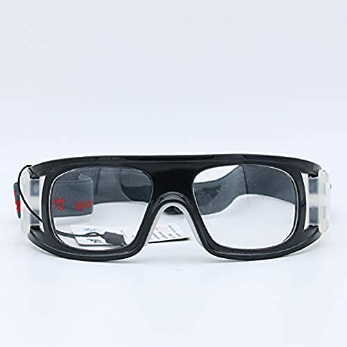Riloer Gafas de entrenamiento de baloncesto resistentes a los impactos para deportes al aire libre, gafas protectoras de seguridad, color negro