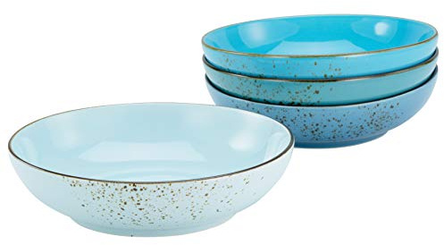 Creatable, 23432, Serie Nature Collection Aqua - Poke Bowl, 4-teiliges Geschirrset für 4 Personen, Bowl-Set aus Steinzeug, spülmaschinen- und mikrowellengeeignet, Qualitätsproduktion