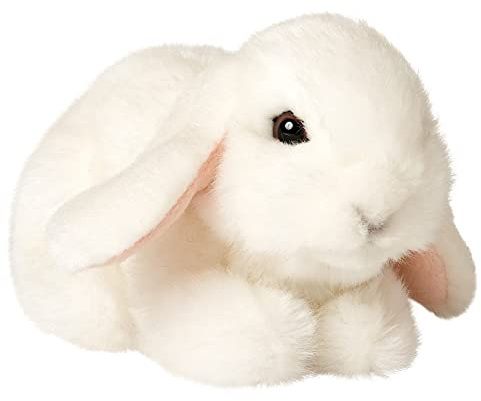 Uni-Toys - Widderkaninchen, liegend (weiß) - 18 cm (Länge) - Plüsch-Hase, Kaninchen - Plüschtier, Kuscheltier
