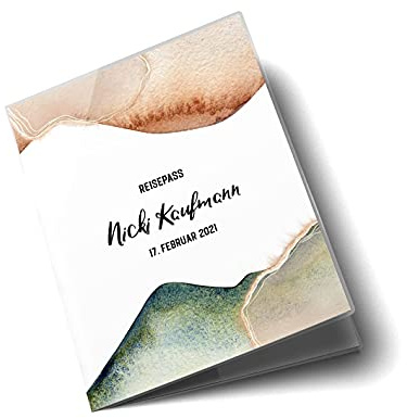Olgs Reisepasshülle Golden Glamour Splash, Schutzhülle für Dokumente & Reisepass personalisierbar mit Namen