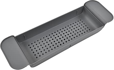 Entatial Scaffale per Vasca da Bagno, Vassoio per Vasca da Bagno Resistente alla ruggine per Candela per Vino per Asciugamano(Grigio)