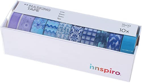 INNSPIRO Set mit 10 Masking Tape Washi Serie Ultramar