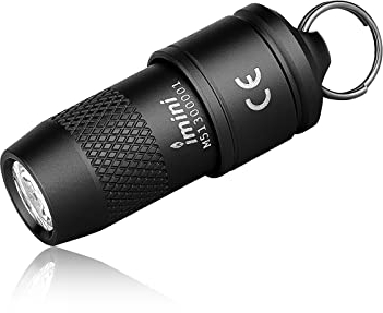 OLIGHT I mini Negro Linterna de Llavero Ultrapequeña Con Batería de Botón, Reemplazable, Cuerpo de Aluminio, LED Blanco Medio de Alto Rendimiento, Sin Diseño
