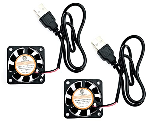 JZK 2x 40x40x10 mm DC 5V Mini ventilateurs refroidissement silencieux USB avec fils, 4010 40 mm petit ventilateur à connecteur USB, CC ventilateur DC sans balais de 4 cm 5 V
