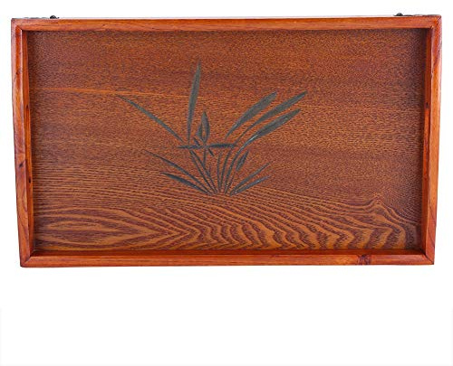 Bandeja para Servir De Madera, Platos De Madera Rectangulares De 17,7x10,6 Pulgadas, Bandeja para Servir De Madera para Frutas, Galletas, Pan, Aperitivos, Organizador De Frutas
