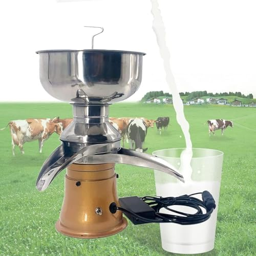 ZIJINGY Electric Milk Skimmer ， Milky Cream Separator for Farmer, Electric Fresh Milk Cream Separator for Cow Milk 50L/H Milk and Cream Butter Separator Machine (Color : Yellow)