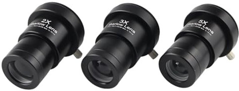 Optisches Glas Barlowlinse, 3,2 cm Astronomisches Teleskop Okularlinse, 2X 3X 5X, 3 Stück
