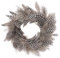 GLOREX 6 3821 302 - Dekokranz aus Perlhuhnfedern, ca. Ø 18 cm großer Federkranz, geeignet als Tisch-, Wand- oder Türschmuck