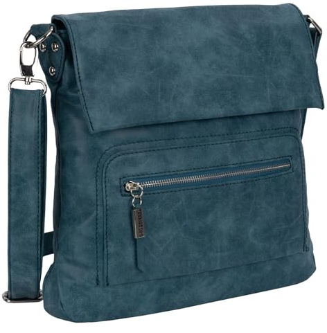 EAAKIE Damen Tasche, Schultertasche, Handtasche, Umhängetasche mit Leder Optik und vielen Fächern
