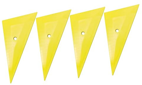 BCOATH 4pezzi Raschietto Rettangolare in Plastica per Pellicole Auto Gialli Accessori per Applicazione Pellicola Protettiva e Tinta Vetri Strumento e Durevole per Parabrezza e Scocca