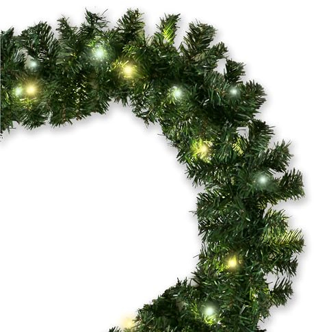 Gartenpirat Künstliche Tannengirlande Türgirlande beleuchtet 8,1 m 120 LED warmweiß/kaltweiß Weihnachtsdeko