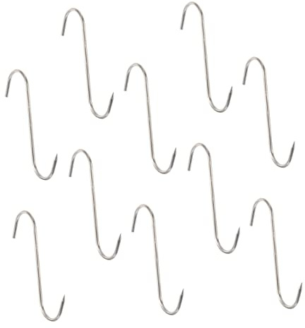 BUGUUYO 10piezas Gancho De Cocina Ganchos Para Carne De Acero Inoxidable Forma De s Utensilios De Cocina Jamoneros