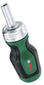 Bosch destornillador de carraca con mango ancho, 6 puntas (destornillador de carraca de alto par compacto; fijación potente; 6 puntas – PZ1/2,PH2,SL4,TX25,HEX5; ergonómico; portapuntas magnético)