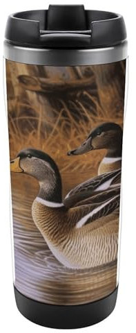 Mallard Ducks – Tasse à café de voyage en acier inoxydable – Bouteille d'eau isotherme – Tasse de voyage – Gobelet à café de voyage de 355 ml