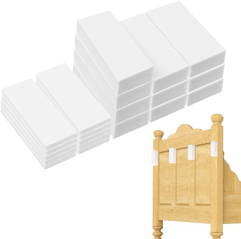 20pcs Headboard Stoppers for Wall, Self Adhesive EVA Foam Furniture Wall Bumper Pads Includes 10pcs (20mm) & 10pcs (3mm) Bed Noise Stopper Anti-Shake Couch Gap Filler Protector