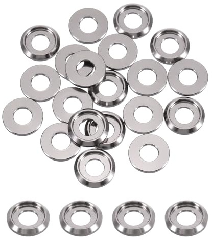 QUARKZMAN Arandelas Cónicas M4 De Copa Avellanada, Diámetro Del Agujero 4mm/0.16 Juntas De Aluminio De Copa Avellanada Para Tornillos RC/FPV/PC/Dron Mecánicos Pcs De Modelo, 60 Pcs(Gris)