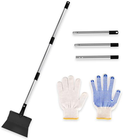Multifunctional Garden Cleaning Shovel - Heavy Duty Flat Gardening Scraper Shovel with 136cm Adjustable Handle Multifunctional Patio Spade Tool for Weeding, Moss, Snow, Ice Removal, Lawn Edging