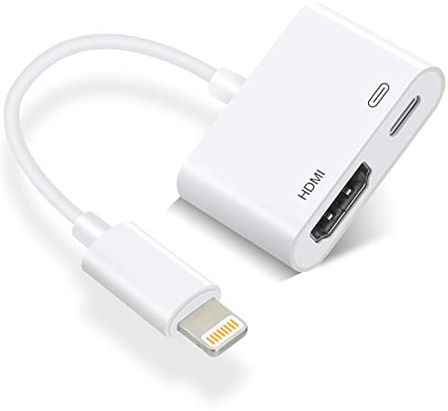 [Apple MFi Certified] Lightning to HDMI Adapter for iPhone 1080P Digital AV Adapter Sync Screen Connector Cable Compatible for iPhone,iPad, Support All iOS Systems, Power Supply Needed, No App Need