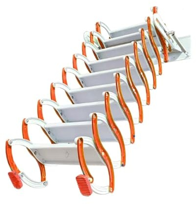 Échelle de grenier pliable en acier robuste - Escalier mural - Gain de place - Idéal pour les solutions de rangement à la maison