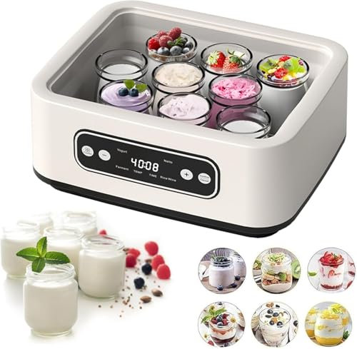 Probiotic Yogurt Maker Machine, 56 Ozs Yogurt Maker with Temperature & Time Control for homemade Yogurt/Rice wine/Natto/Fermentation, 4 modes Multifunction Yogurt Machine for Home Use