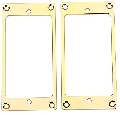 OPPWONG Humbucker Pickup Ringe, 2pcs Metal Humbucker Pickup Covers Humbucker Cover Humbucker Pickup -Rahmen Montageringe für Elektrogitarren (GOLD)