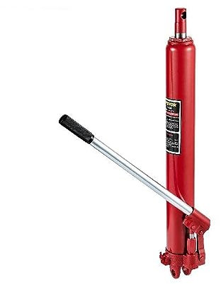 Cric idraulico a pistone lungo con capacità di 3 tonnellate/4 tonnellate con pompa a pistone singolo e base con forcella Raccoglitrice manuale for ciliegie con maniglia ,Protezione da sovraccarico(8T