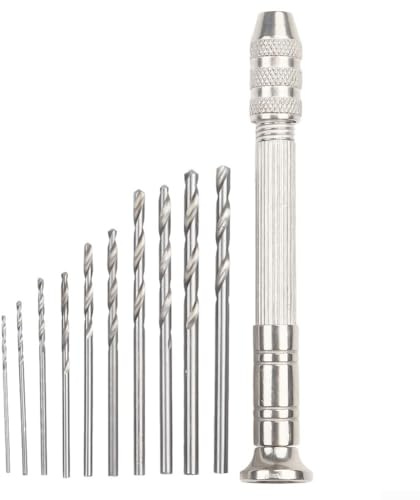 0 33 2 mm Mini-Handbohrer mit 10 Bits, ideal für Heimwerker und Basteln