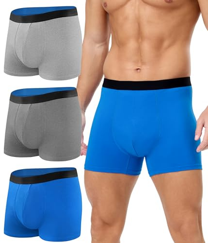 BEENIUBEE Incontinence Pants for Men,150ML Absorbent Washable Cotton Incontinence Boxers for Men,Reusable Leakproof Boxer Underpants,Underwear Trunks 3 Pack(Multicolor01,M)