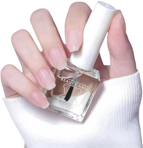 2-in-1 Clear Nail Polish – Quick Dry Top Coat & Base Coat, Strengthening Transparent Formula for Glossy Long-Lasting Nails, Mild Ingredients Ideal for Women & Girls DIY Manicure.