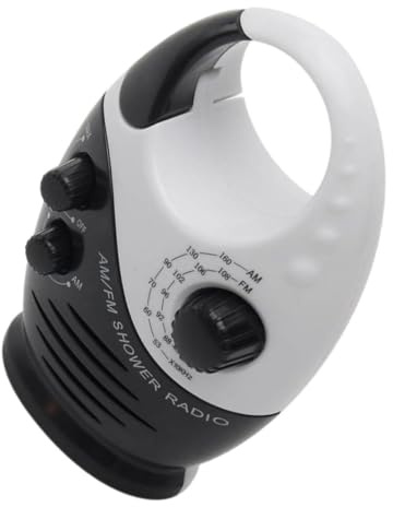 Kisangel Wasserdichtes Am Fm Duschradio Tragbares Radio mit Langlebiger Batterie Klarer Klang Handheld Design für Badezimmer Camping Outdoor und Indoor Nutzung