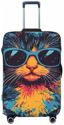 Woshuwo Dj Cat Housse de protection élastique pour valise, anti-poussière, résistante aux rayures, convient pour 55,9 à 61 cm