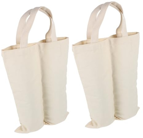 TOYANDONA 2 Stück Canvas Weinflaschenträger Tragbare Weinaufbewahrungstasche Mit Griff Beige 35x28cm Für Weinflaschen Geschenkverpackung Weihnachten Geburtstag